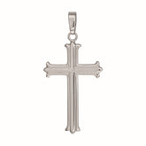 Silver Medium Cross With Scalloped Edges